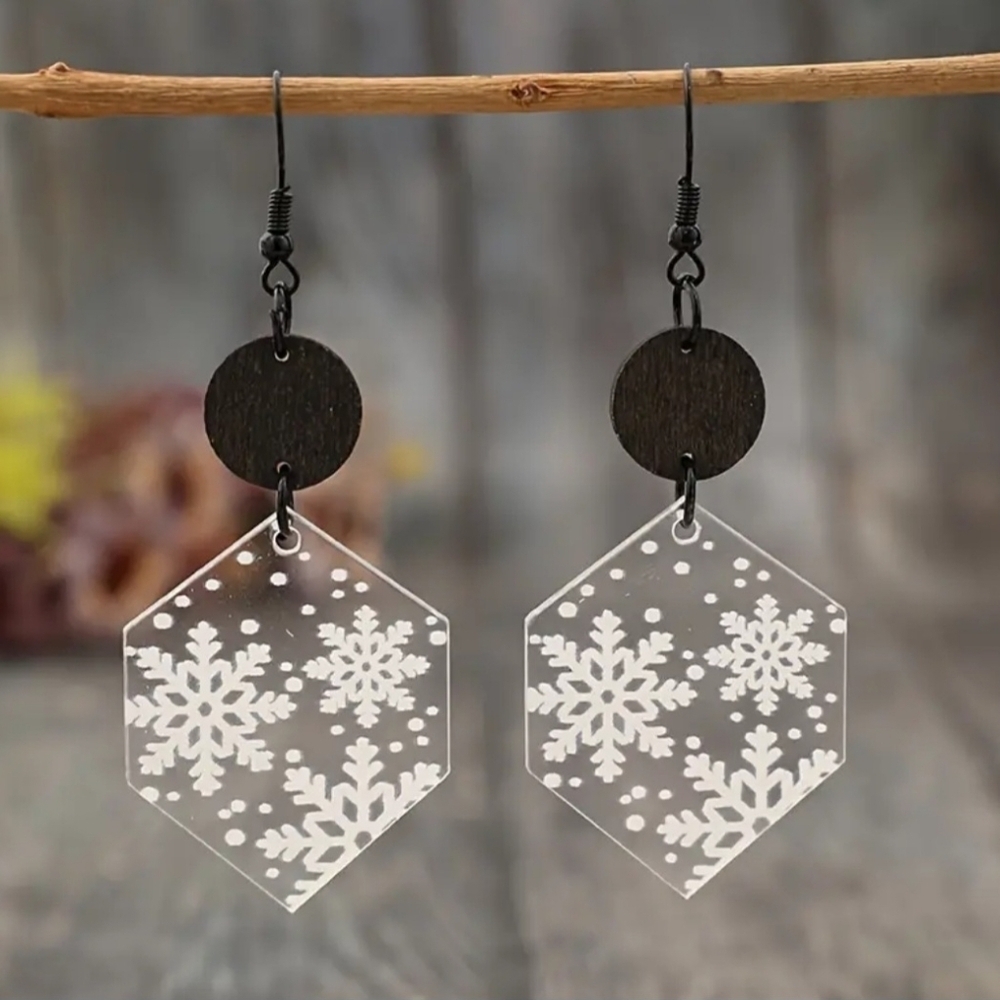 Womens Snowflake Dangle Earring Girls Jewelry Accessories